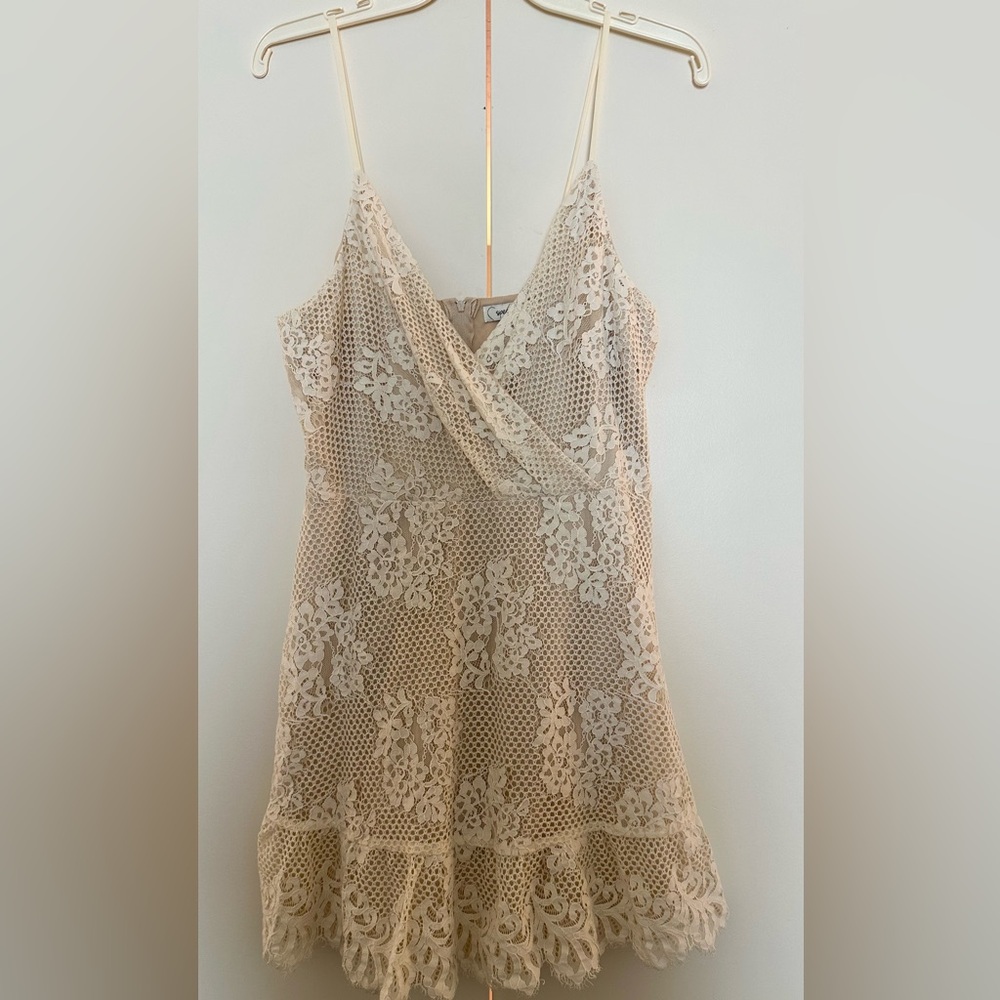 Speechless Cream Lace Mini Dress